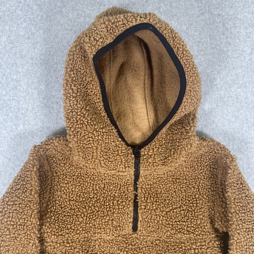 Carhartt Sherpa Fleece Hoodie Toddler 2T Unisex Brown Quarter Zip Pullover - Picture 3 of 15